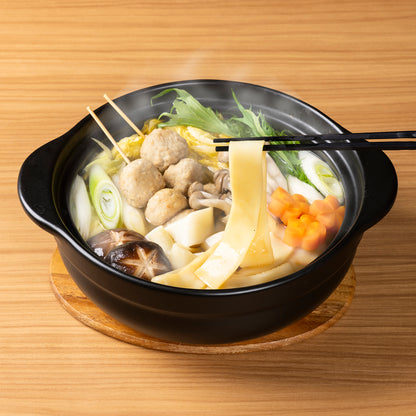 鍋の〆幅広麺